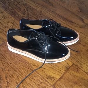 Shiny Black Derby Shoes